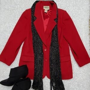 Eddie Bauer Red Wool Pea Coat